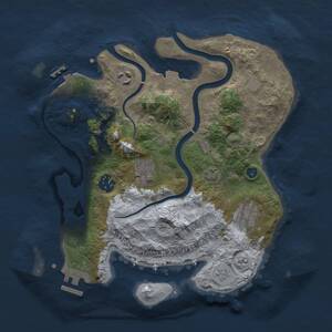 Thumbnail Rust Map: Procedural Map, Size: 3000, Seed: 1040538213, 10 Monuments