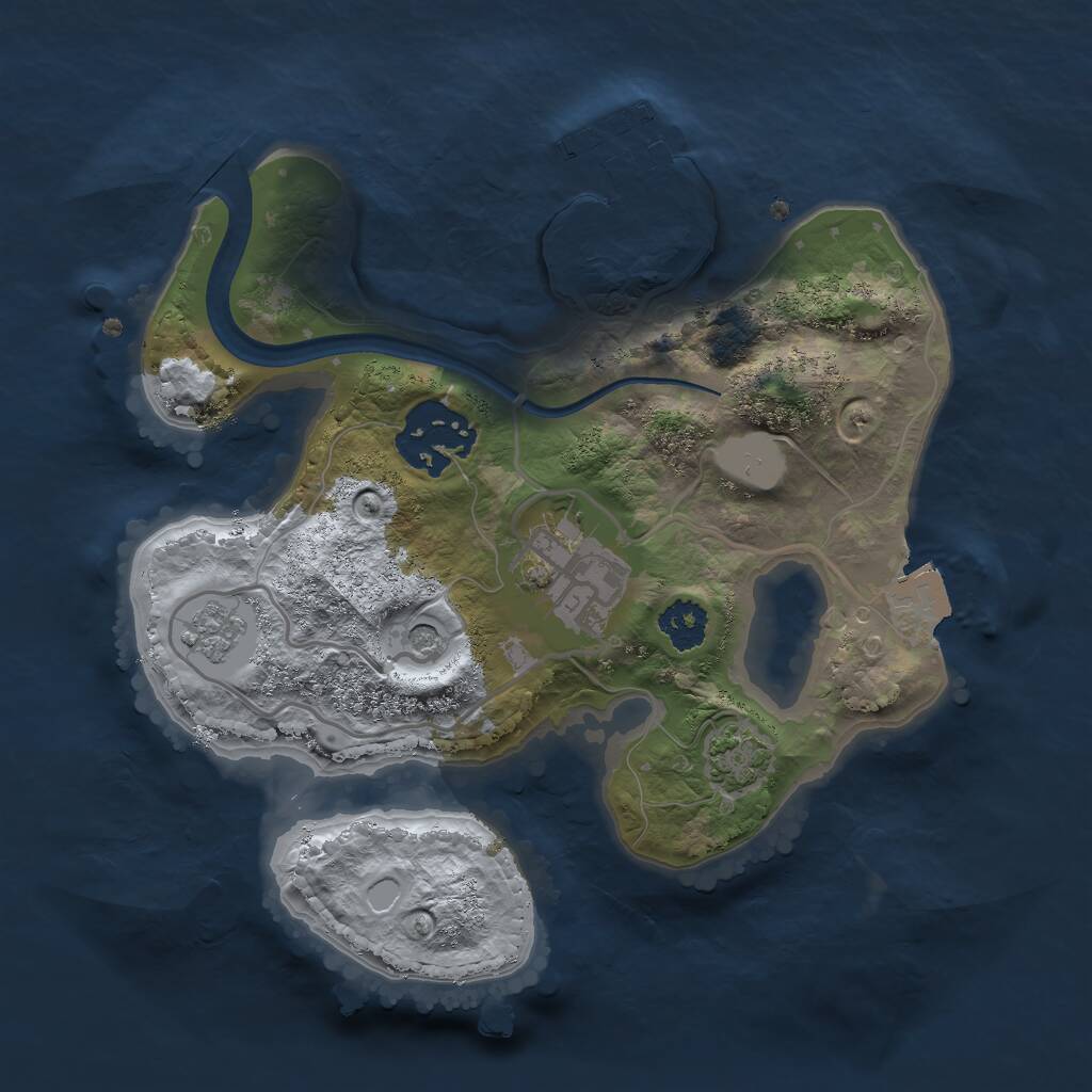 Rust Map: Procedural Map, Size: 2250, Seed: 2057455932, 7 Monuments