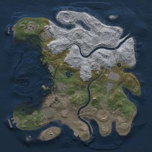Thumbnail Rust Map: Procedural Map, Size: 3500, Seed: 354377998, 14 Monuments