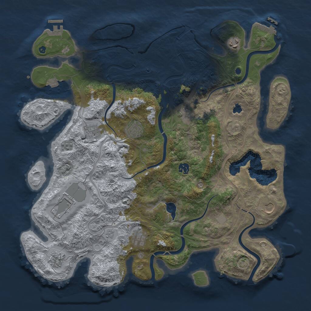 Rust Map: Procedural Map, Size: 4250, Seed: 1507187430, 16 Monuments