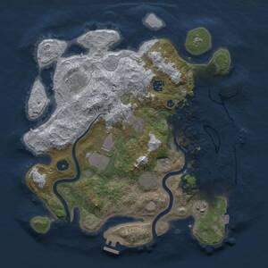 Thumbnail Rust Map: Procedural Map, Size: 3500, Seed: 2026304388, 13 Monuments