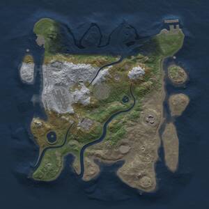 Thumbnail Rust Map: Procedural Map, Size: 3000, Seed: 845891497, 8 Monuments