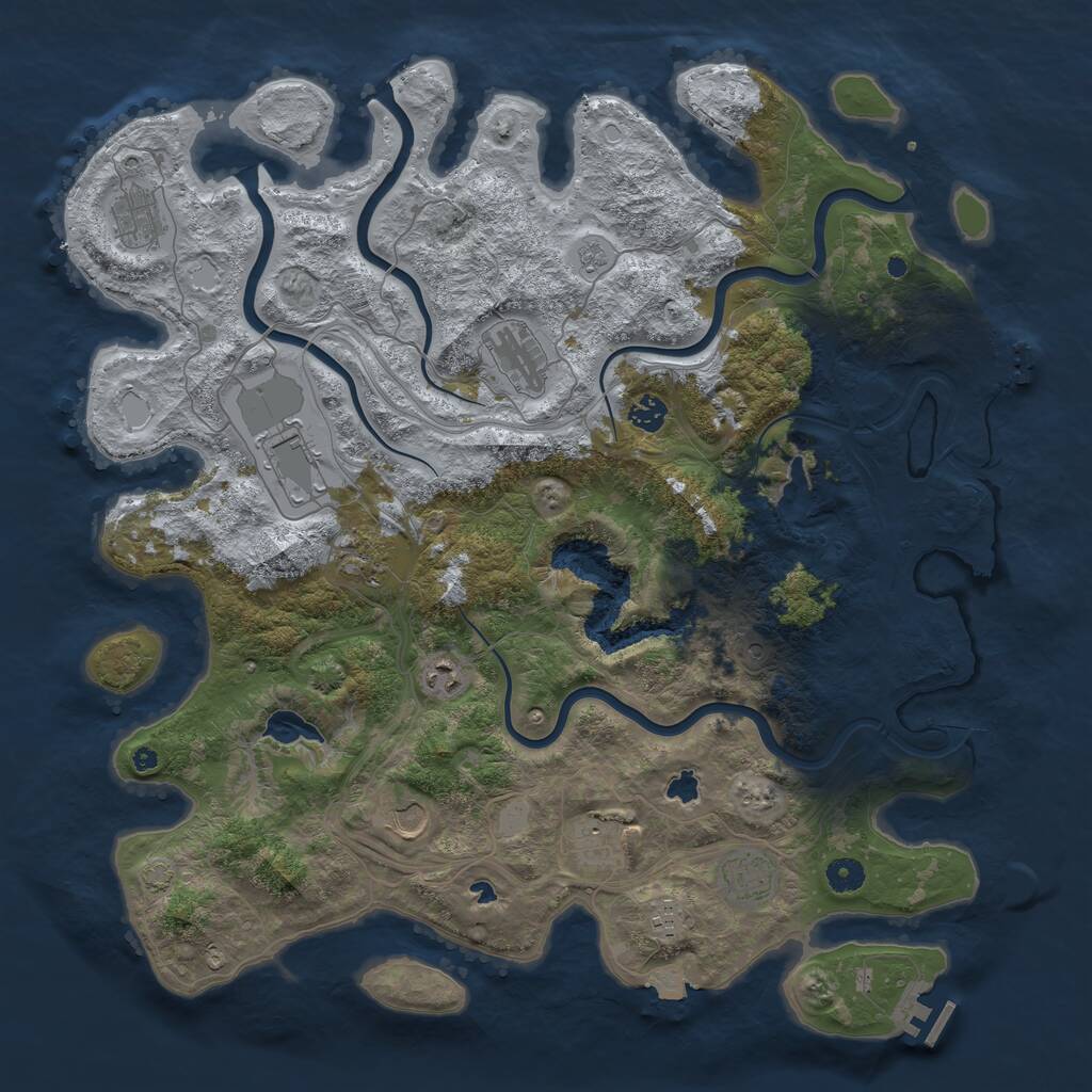 Rust Map: Procedural Map, Size: 4500, Seed: 243758690, 16 Monuments