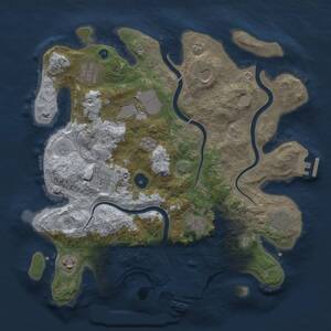 Thumbnail Rust Map: Procedural Map, Size: 3500, Seed: 1823308541, 14 Monuments