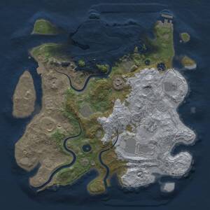 Thumbnail Rust Map: Procedural Map, Size: 3750, Seed: 285780849, 15 Monuments