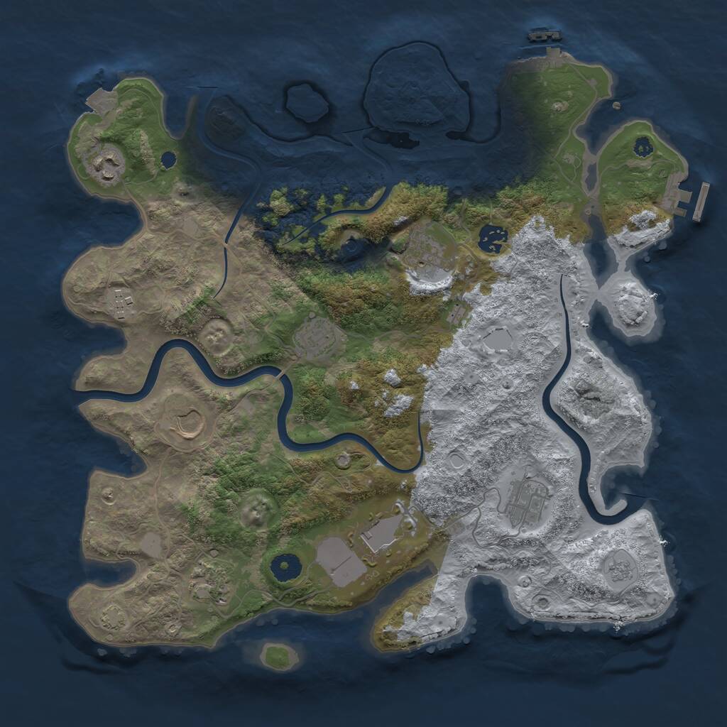 Rust Map: Procedural Map, Size: 3750, Seed: 331715383, 15 Monuments
