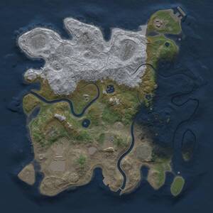 Thumbnail Rust Map: Procedural Map, Size: 3750, Seed: 843399994, 14 Monuments