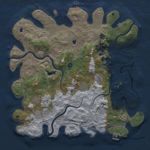 Thumbnail Rust Map: Procedural Map, Size: 4500, Seed: 1267934397, 17 Monuments