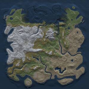 Thumbnail Rust Map: Procedural Map, Size: 5000, Seed: 1184337684, 17 Monuments