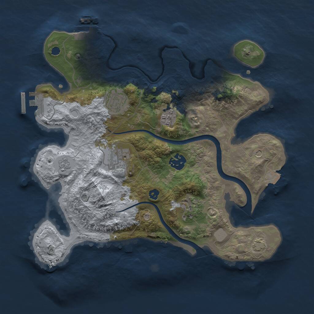 Rust Map: Procedural Map, Size: 3000, Seed: 1256581892, 11 Monuments