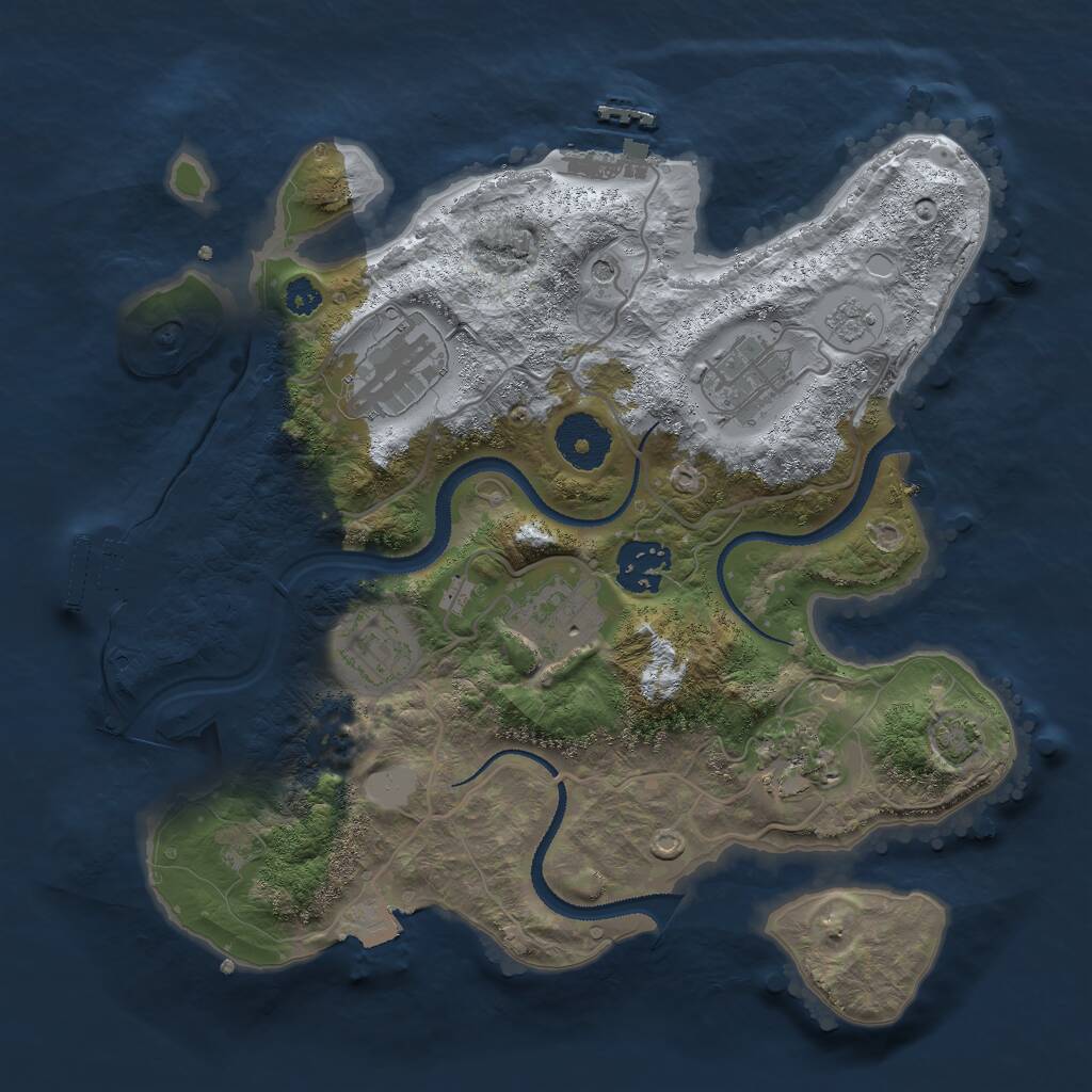 Rust Map: Procedural Map, Size: 3000, Seed: 1523907241, 12 Monuments