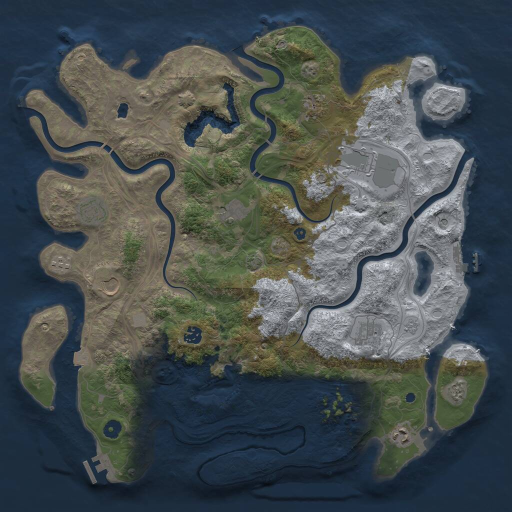 Rust Map: Procedural Map, Size: 4250, Seed: 1811201973, 15 Monuments