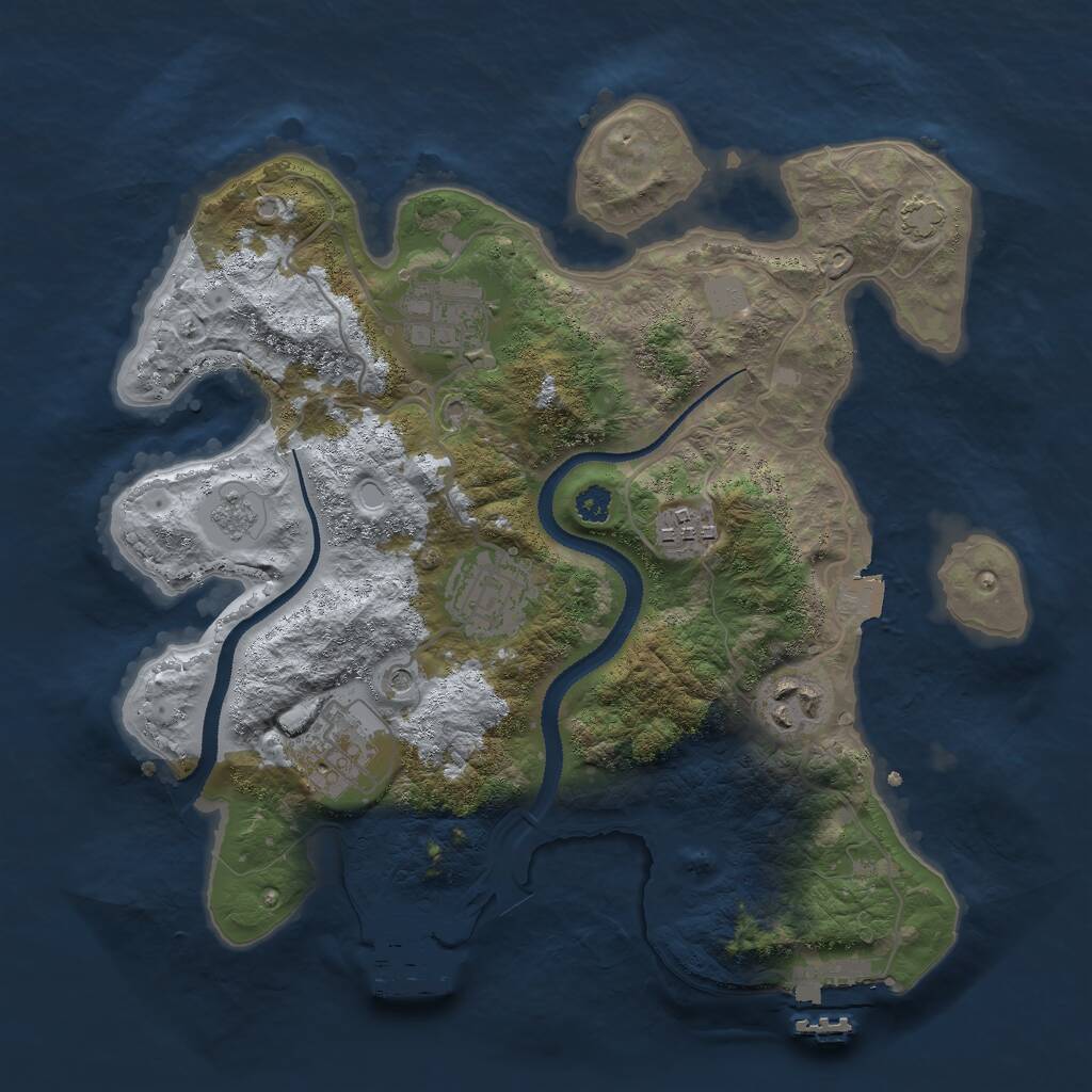 Rust Map: Procedural Map, Size: 3000, Seed: 869190053, 11 Monuments