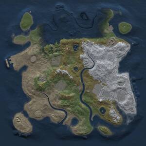 Thumbnail Rust Map: Procedural Map, Size: 3500, Seed: 1369097889, 13 Monuments