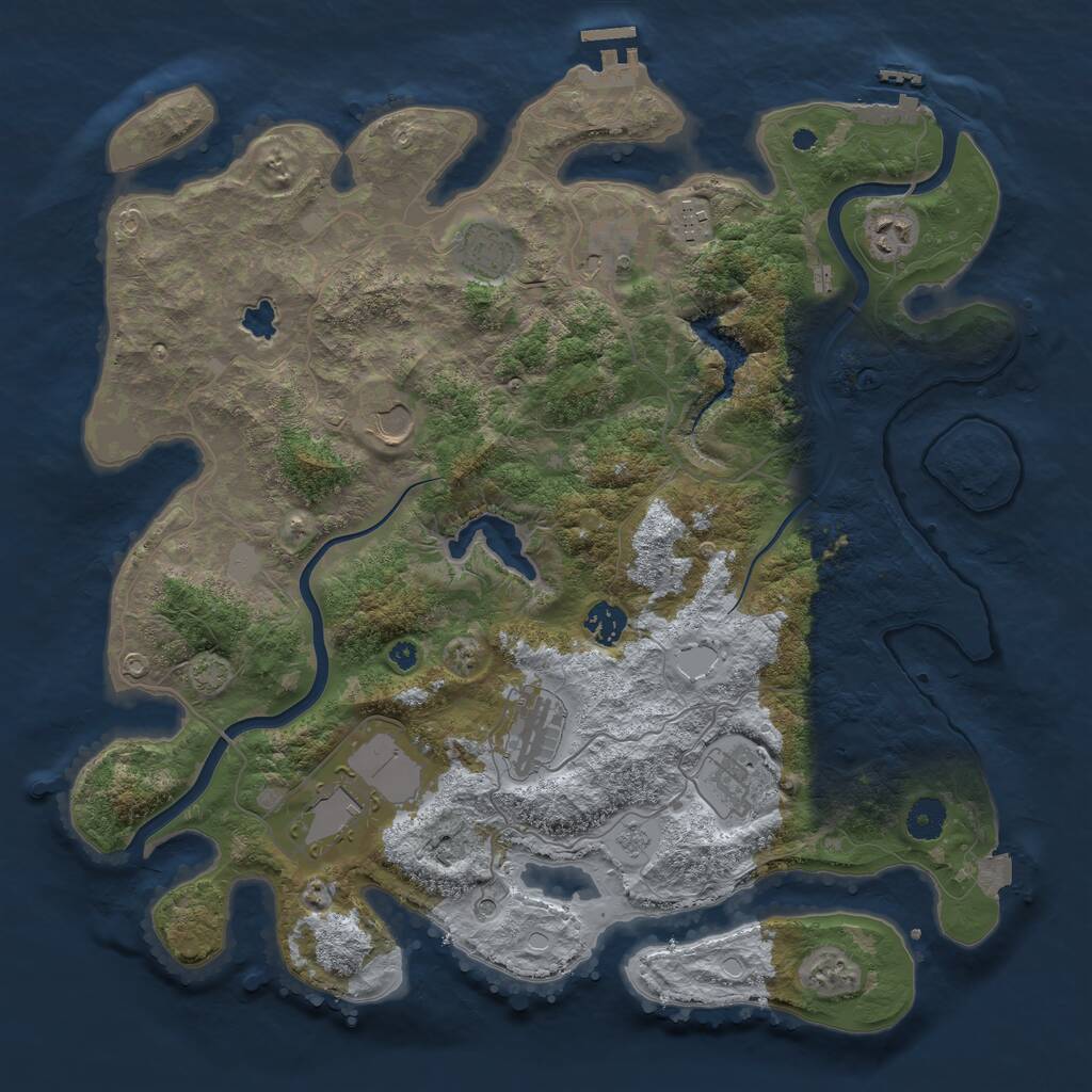 Rust Map: Procedural Map, Size: 4000, Seed: 1461526544, 15 Monuments
