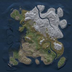 Thumbnail Rust Map: Procedural Map, Size: 3500, Seed: 2002678171, 11 Monuments