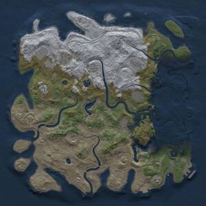 Thumbnail Rust Map: Procedural Map, Size: 4300, Seed: 1187477427, 16 Monuments