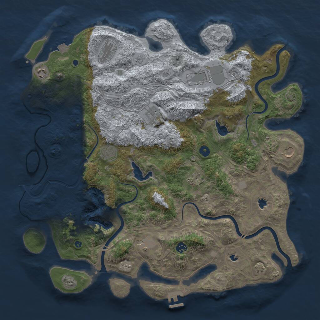 Rust Map: Procedural Map, Size: 4500, Seed: 207721643, 15 Monuments