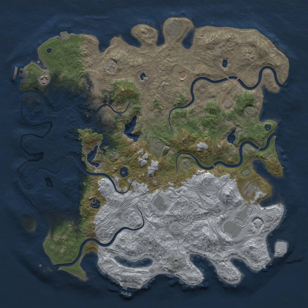 Rust Map: Procedural Map, Size: 4800, Seed: 4563241, 17 Monuments