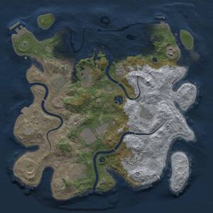Thumbnail Rust Map: Procedural Map, Size: 3500, Seed: 1912991654, 16 Monuments