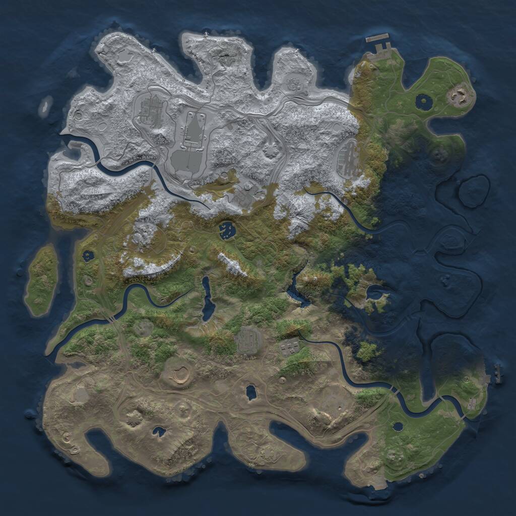 Rust Map: Procedural Map, Size: 4500, Seed: 444110000, 17 Monuments