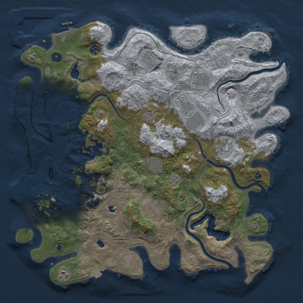 Rust Map: Procedural Map, Size: 4500, Seed: 1347619835, 16 Monuments