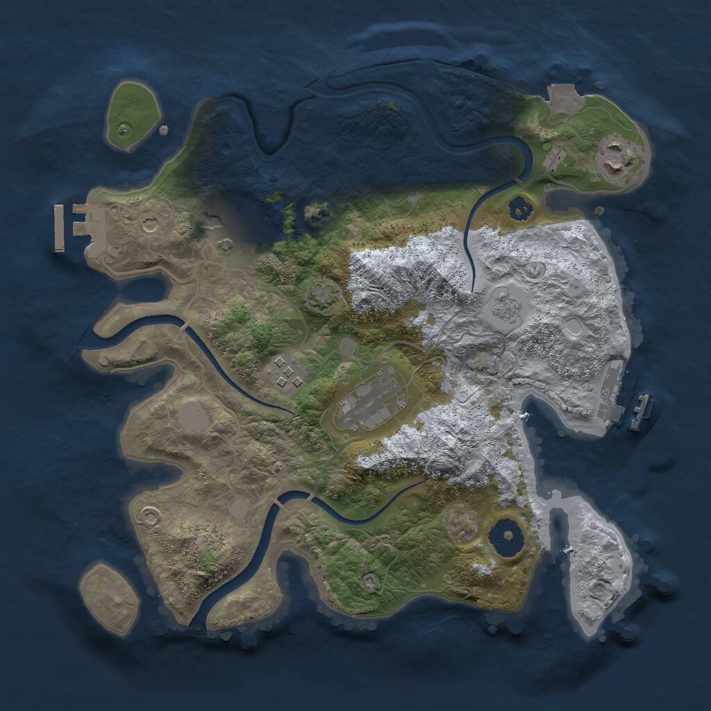 Rust Map: Procedural Map, Size: 3000, Seed: 456078789, 10 Monuments