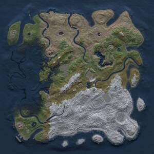 Thumbnail Rust Map: Procedural Map, Size: 4500, Seed: 375358303, 16 Monuments