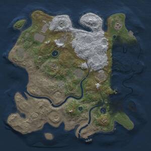 Thumbnail Rust Map: Procedural Map, Size: 3800, Seed: 28811588, 16 Monuments