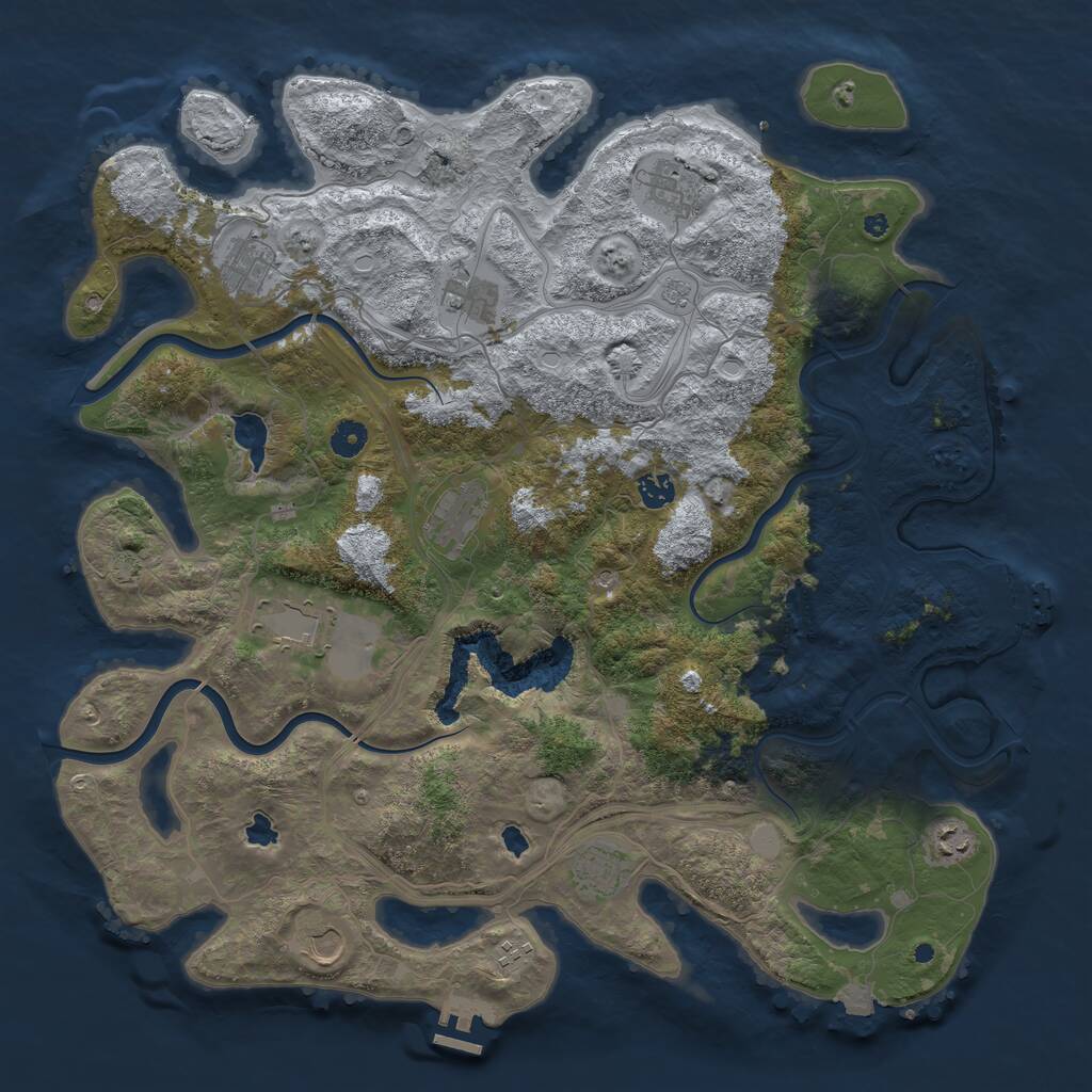 Rust Map: Procedural Map, Size: 4500, Seed: 949062558, 16 Monuments
