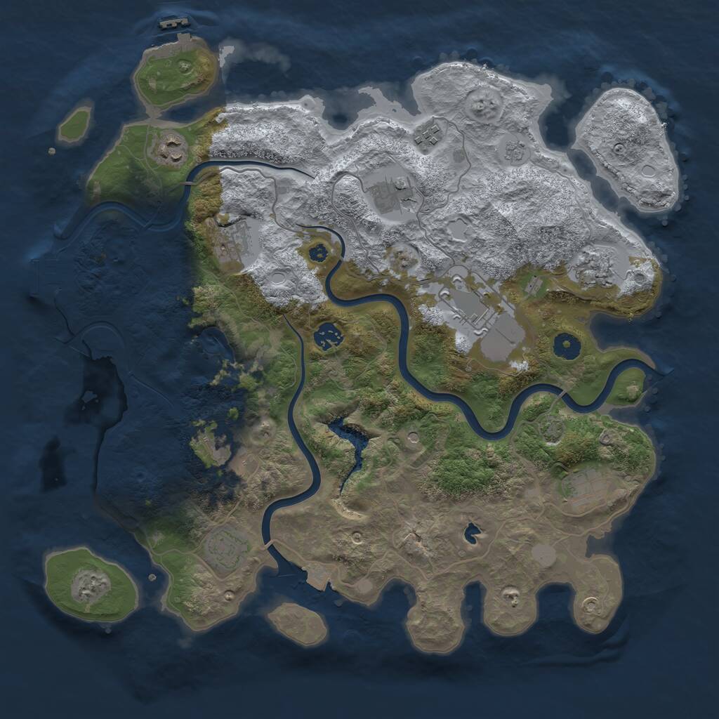 Rust Map: Procedural Map, Size: 4000, Seed: 250259101, 16 Monuments