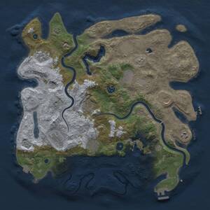 Thumbnail Rust Map: Procedural Map, Size: 4000, Seed: 634417587, 16 Monuments