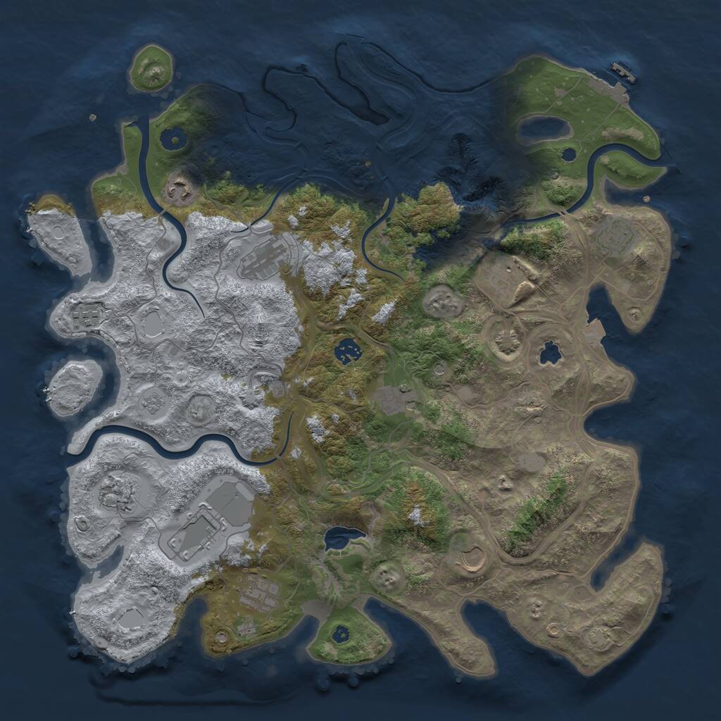 Rust Map: Procedural Map, Size: 4250, Seed: 236535712, 16 Monuments