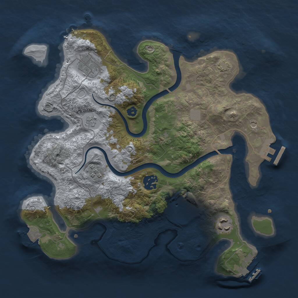 Rust Map: Procedural Map, Size: 3000, Seed: 1850855052, 11 Monuments
