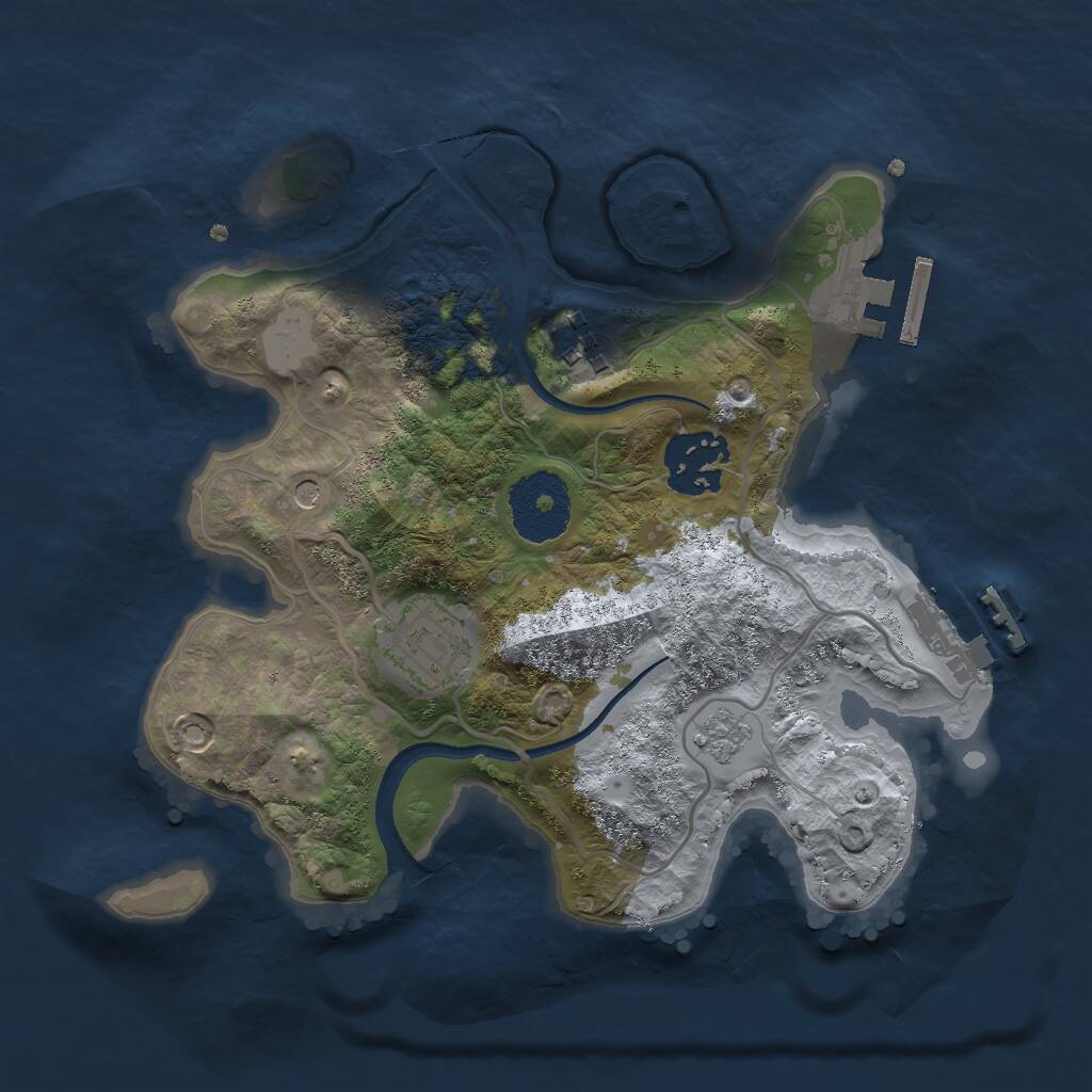 Rust Map: Procedural Map, Size: 2500, Seed: 1538022084, 8 Monuments