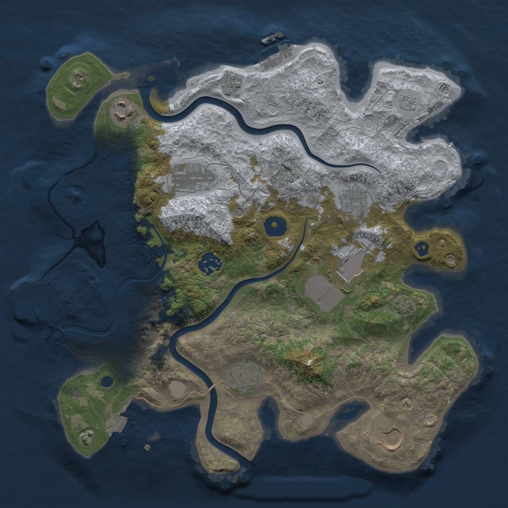 Rust Map: Procedural Map, Size: 3500, Seed: 515886969, 14 Monuments