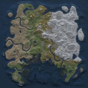 Thumbnail Rust Map: Procedural Map, Size: 4500, Seed: 2052186086, 17 Monuments