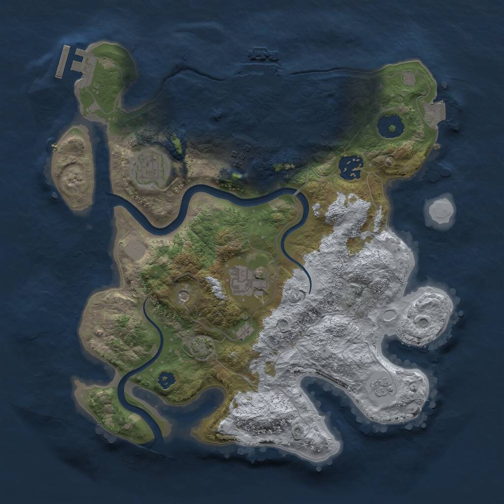 Rust Map: Procedural Map, Size: 3000, Seed: 389629902, 10 Monuments