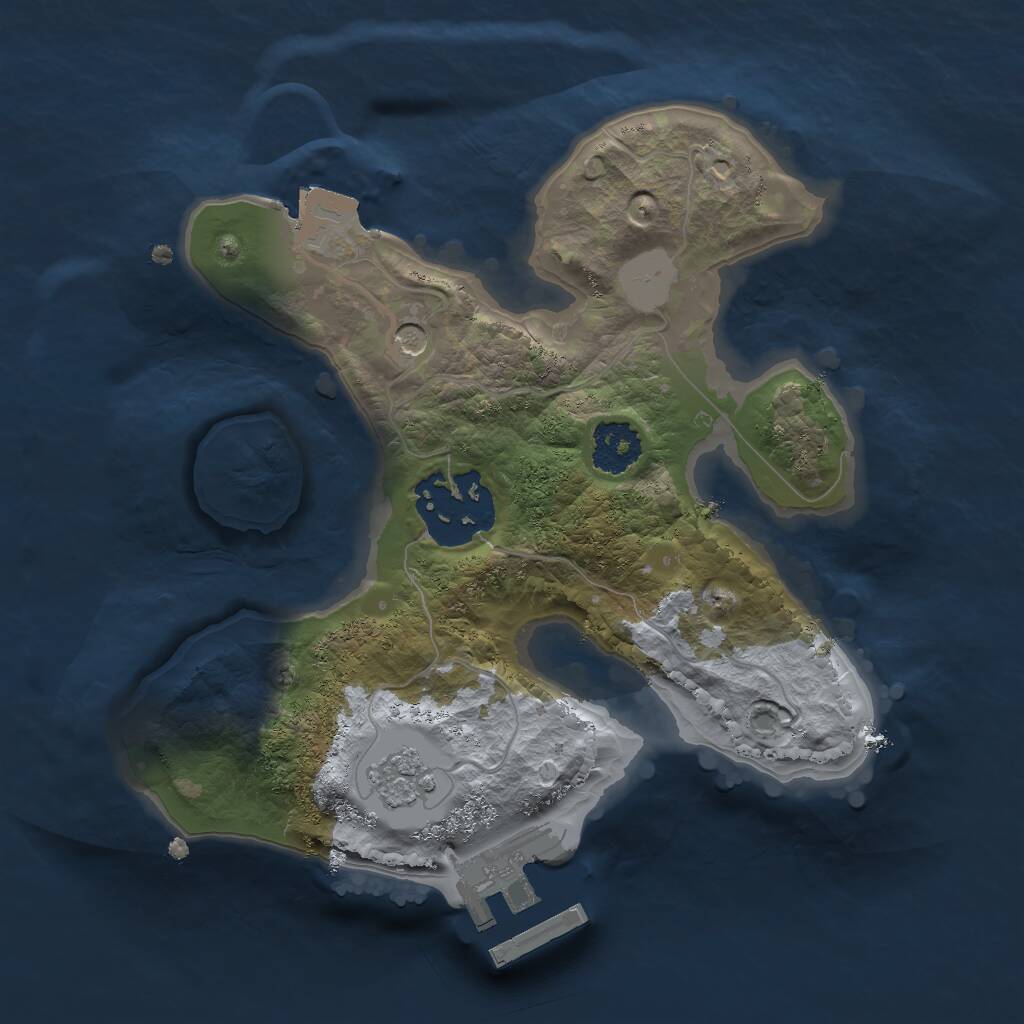 Rust Map: Procedural Map, Size: 2000, Seed: 424698117, 5 Monuments