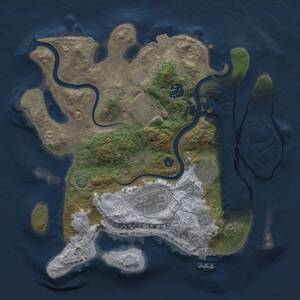 Thumbnail Rust Map: Procedural Map, Size: 3000, Seed: 1498509037, 9 Monuments