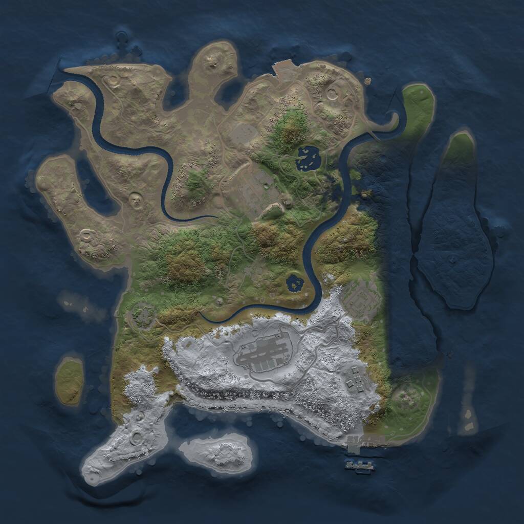 Rust Map: Procedural Map, Size: 3000, Seed: 1498509037, 9 Monuments