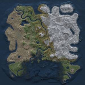 Thumbnail Rust Map: Procedural Map, Size: 4500, Seed: 1188383827, 17 Monuments