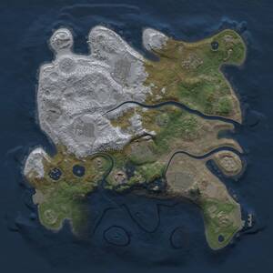 Thumbnail Rust Map: Procedural Map, Size: 3300, Seed: 1307723058, 13 Monuments