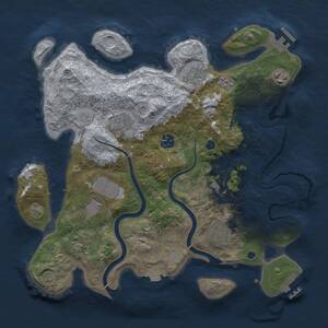 Thumbnail Rust Map: Procedural Map, Size: 3500, Seed: 1587776838, 15 Monuments