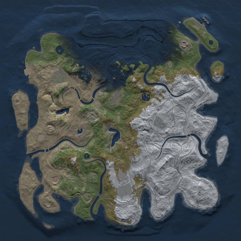 Rust Map: Procedural Map, Size: 4250, Seed: 1083325526, 15 Monuments