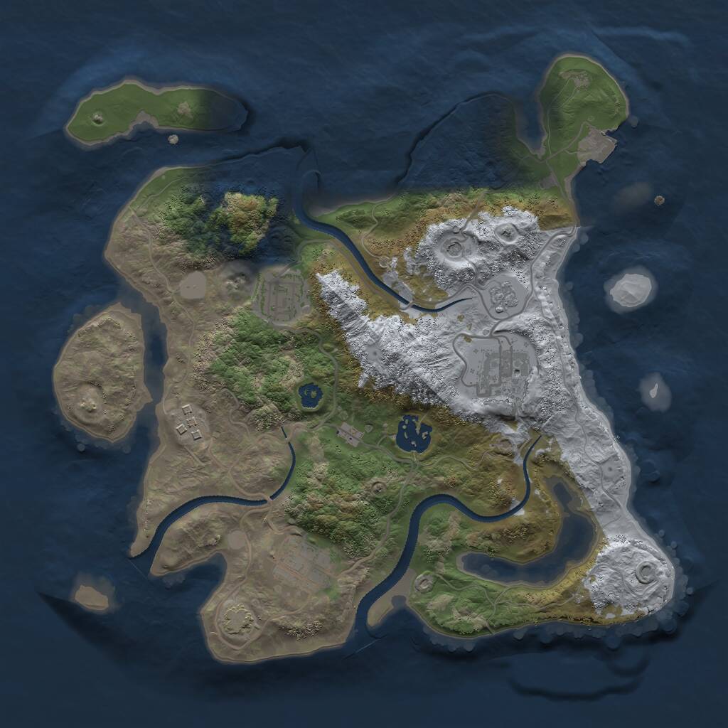 Rust Map: Procedural Map, Size: 3000, Seed: 620397955, 9 Monuments