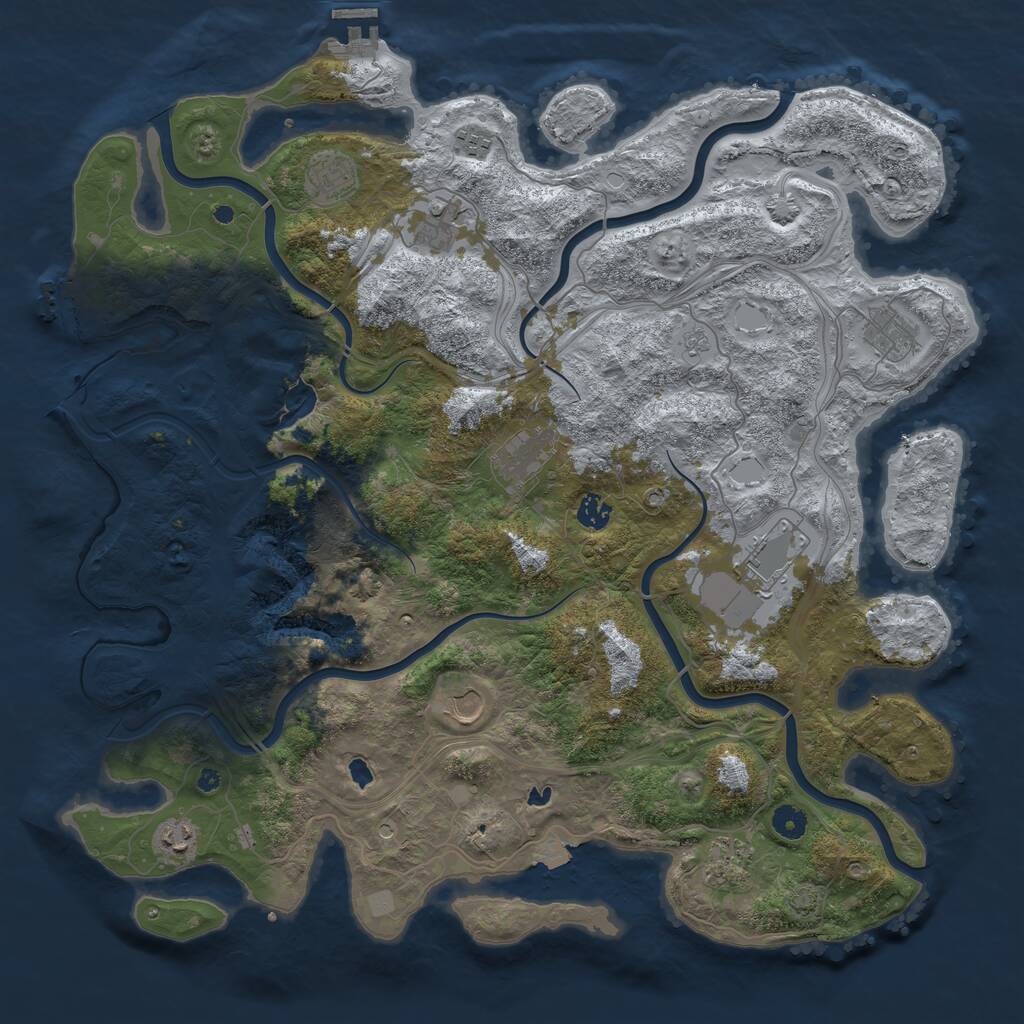 Rust Map: Procedural Map, Size: 4500, Seed: 50916880, 16 Monuments