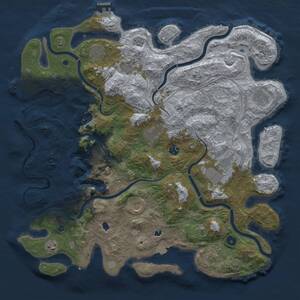 Thumbnail Rust Map: Procedural Map, Size: 4500, Seed: 50916880, 16 Monuments