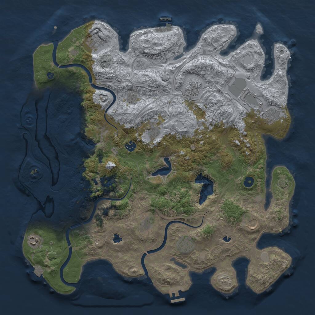 Rust Map: Procedural Map, Size: 4500, Seed: 1181727643, 17 Monuments