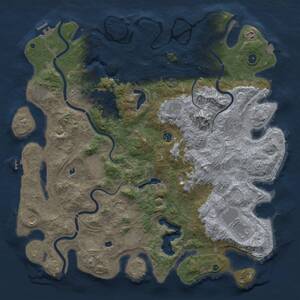 Thumbnail Rust Map: Procedural Map, Size: 5000, Seed: 2023592486, 17 Monuments